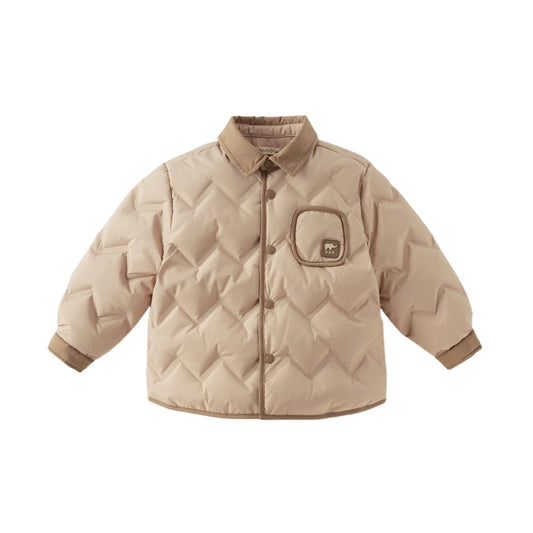 Dave&Bella Toddler Boys Winter Khaki Outdoor Windproof Turtle Cozy Down Coats