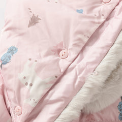 Dave&Bella Toddler Girls Winter Cute Print Outdoor Windproof Hooded Down Puffer Jackets