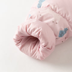 Dave&Bella Toddler Girls Winter Cute Print Outdoor Windproof Hooded Down Puffer Jackets