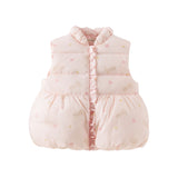 Dave&Bella Toddler Girls Winter Sweet Print Waterproof Down Sleeveless Vests