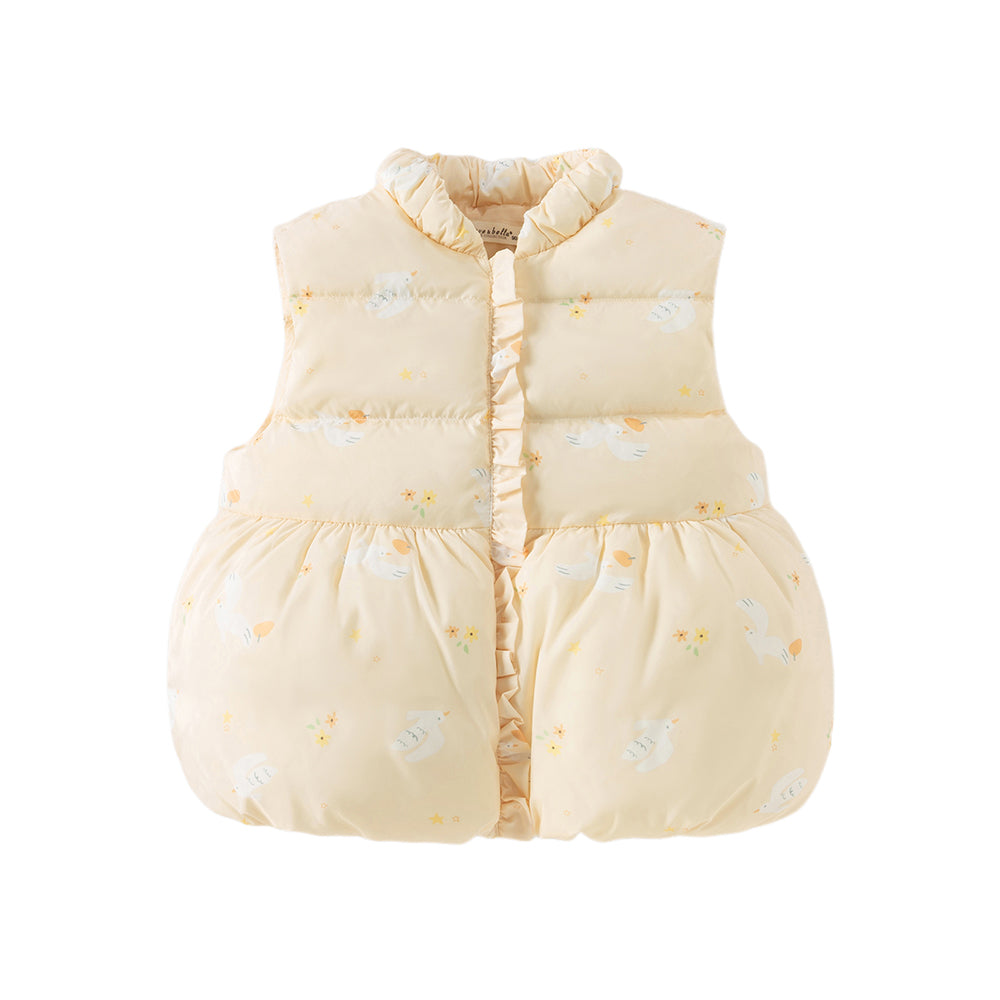 Dave&Bella Toddler Girls Winter Sweet Print Waterproof Down Sleeveless Vests