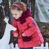 Dave&Bella Toddler Girls Winter Adorable Outwear Mid-length Warm Down Coats(wallet bag)