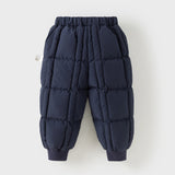Dave&Bella Toddler Girls/Boys Versatile Outdoor Windproof Drawstring Loose Down Pants