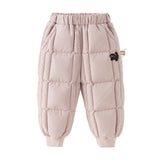 Dave&Bella Toddler Girls/Boys Versatile Outdoor Windproof Drawstring Loose Down Pants