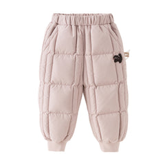 Dave&Bella Toddler Girls/Boys Versatile Outdoor Windprooft Drawstring Loose Down Pants