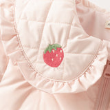 Dave&Bella Toddler Girls Winter Pink Strawberry Print Outwear Windproof Warm Down Coats
