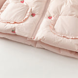 Dave&Bella Toddler Girls Winter Pink Strawberry Print Outwear Windproof Warm Down Coats