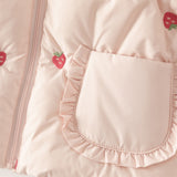 Dave&Bella Toddler Girls Winter Pink Strawberry Print Outwear Windproof Warm Down Coats