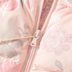 Dave&Bella Toddler Girls Winter Pink Floral Hooded Outdoor Down Coats
