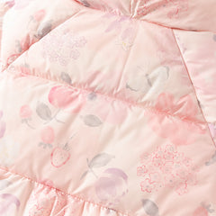 Dave&Bella Toddler Girls Winter Pink Floral Hooded Outdoor Down Coats