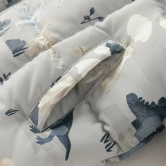 Dave&Bella Toddler Boys Winter Print Grey Windproof Hooded Warm Down Coats