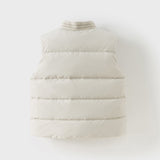Dave&Bella Toddler Boys Winter Coral Grey Sleeveless Outdoor White Duck Down Vests