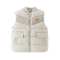 Dave&Bella Toddler Boys Winter Coral Grey Sleeveless Outdoor White Duck Down Vests Tops