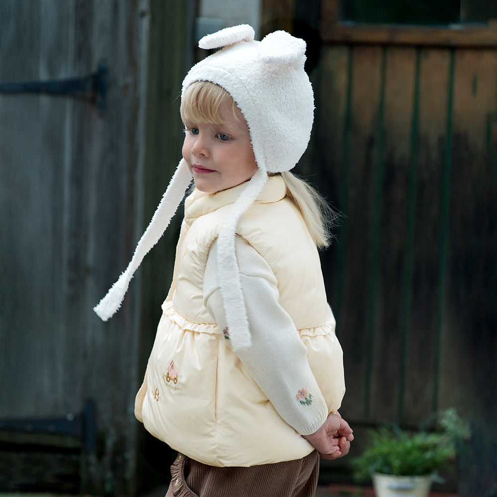 Dave&Bella Toddler Girls Winter Charming Moonlight Yellow Turtle Down Vests