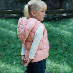 Dave&Bella Toddler Girls Winter Sweet Purple Pink Outdoor Windproof Down Hooded Vests