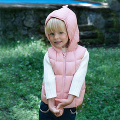 Dave&Bella Toddler Girls Winter Sweet Purple Pink Outdoor Windproof Down Hooded Vests