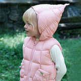 Dave&Bella Toddler Girls Winter Sweet Purple Pink Outdoor Windproof Down Hooded Vests