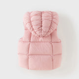 Dave&Bella Toddler Girls Winter Sweet Purple Pink Outdoor Windproof Down Hooded Vests