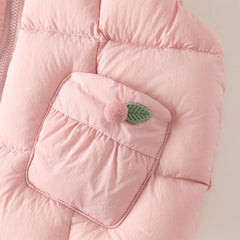 Dave&Bella Toddler Girls Winter Sweet Purple Pink Outdoor Windproof Down Hooded Vests