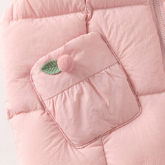 Dave&Bella Toddler Girls Winter Sweet Purple Pink Outdoor Windproof Down Hooded Vests