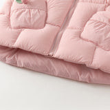 Dave&Bella Toddler Girls Winter Sweet Purple Pink Outdoor Windproof Down Hooded Vests