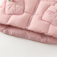 Dave&Bella Toddler Girls Winter Sweet Purple Pink Outdoor Windproof Down Hooded Vests