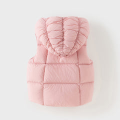Dave&Bella Toddler Girls Winter Sweet Purple Pink Outdoor Windproof Down Hooded Vests