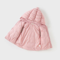 Dave&Bella Toddler Girls Winter Sweet Purple Pink Outdoor Windproof Down Hooded Vests