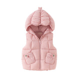 Dave&Bella Toddler Girls Winter Sweet Purple Pink Outdoor Windproof Down Hooded Vests