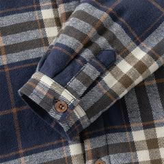 Dave&Bella Toddler Boys Autumn Navy Blue Plaid Hooded Padded Coats
