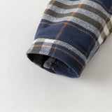 Dave&Bella Toddler Boys Navy Blue Plaid Hooded Padded Coats