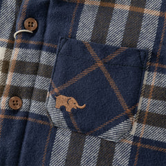 Dave&Bella Toddler Boys Autumn Navy Blue Plaid Hooded Padded Coats