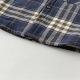 Dave&Bella Toddler Boys Navy Blue Plaid Hooded Padded Coats