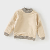 Dave&Bella Kids Boys Classic Coffee Brown Turtle Plush-lined Cozy Sweaters Tops