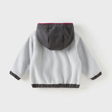 Dave&Bella Toddler Boys Grey Long Sleeve Warm Padded Hooded Sweatshirts Tops