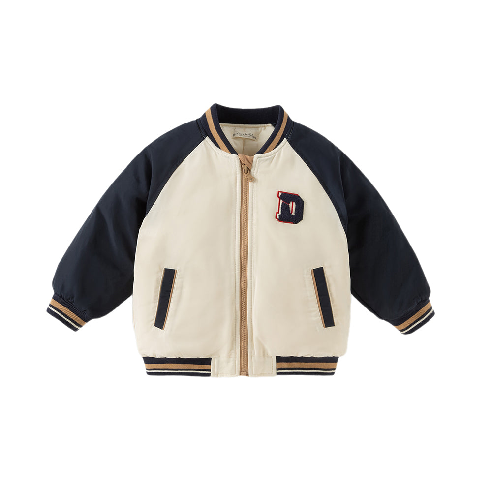 Dave&Bella Toddler Boys Cool Navy Blue Outdoor Outwear Padded Baseball Coats