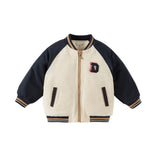 Dave&Bella Toddler Boys Cool Navy Blue Outdoor Outwear Padded Baseball Coats