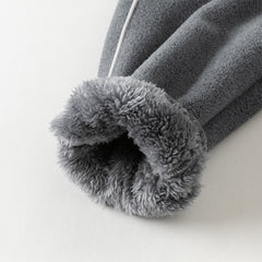 Dave&Bella Toddler Boys Winter Smoky Blue Outdoor Drawstring Soft Fleece Pants
