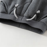 Dave&Bella Toddler Boys Smoky Blue Outdoor Drawstring Soft Fleece Pants