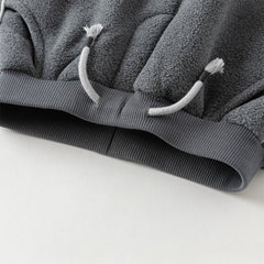 Dave&Bella Toddler Boys Winter Smoky Blue Outdoor Drawstring Soft Fleece Pants