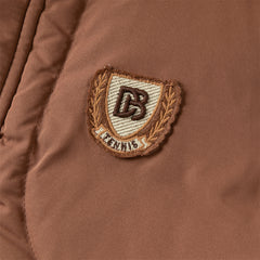 Dave&Bella Kids Boys Winter Casual Brown Long-length Fur-trimmed Warm Down Coats