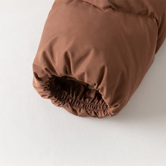 Dave&Bella Kids Boys Winter Casual Brown Long-length Fur-trimmed Warm Down Coats