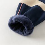 Dave&Bella Toddler Boys Playful Starry Blue Plush-lined Sweatshirts Tops
