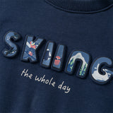 Dave&Bella Toddler Boys Playful Starry Blue Plush-lined Sweatshirts Tops