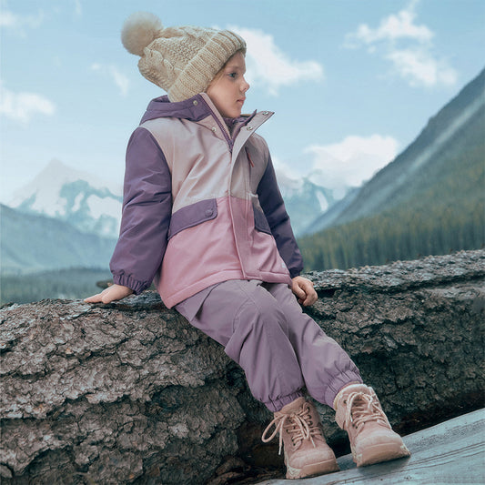Dave&Bella Kids Girls/Boys Winter Outdoor Outwear Plush-lined Drawstring Joggers Pants