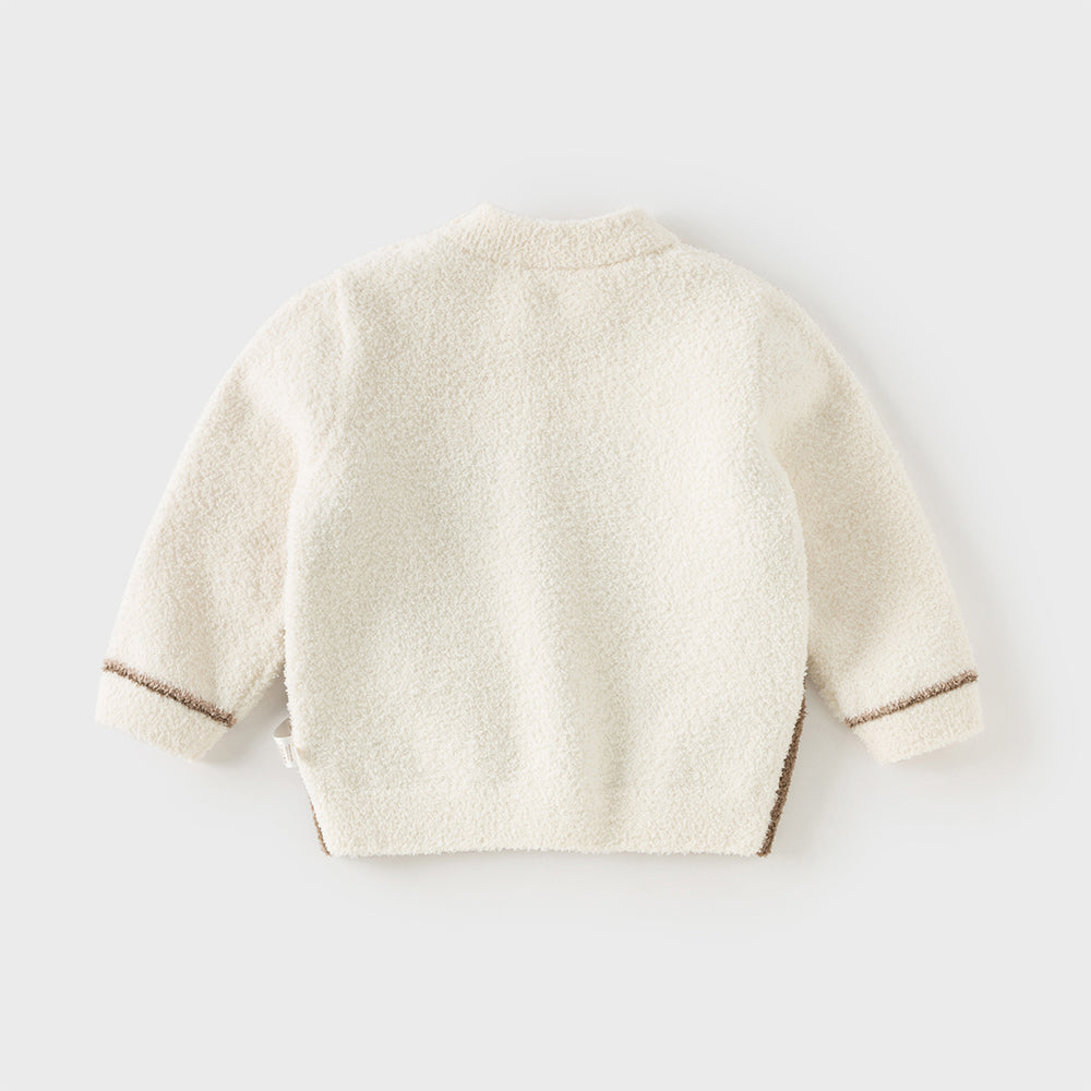 Dave&Bella Toddler Boys Casual Apricot Turtle Long-sleeved Cozy Sweaters Tops