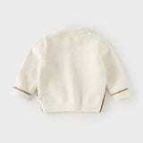 Dave&Bella Toddler Boys Casual Apricot Turtle Long-sleeved Cozy Sweaters Tops