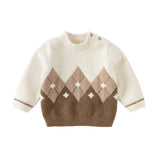 Dave&Bella Toddler Boys Casual Apricot Turtle Long-sleeved Cozy Sweaters Tops
