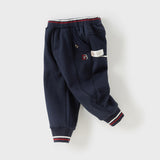 Dave&Bella Toddler Boys Outdoor Plush-lined Cozy Adjustable Waistband Sweatpants