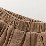 Dave&Bella Toddler Boys Brown Loose Straight Leg Plush-lined Pants